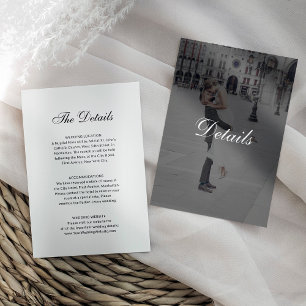 Dark Classic Photo Overlay   Wedding Guest Details Enclosure Card