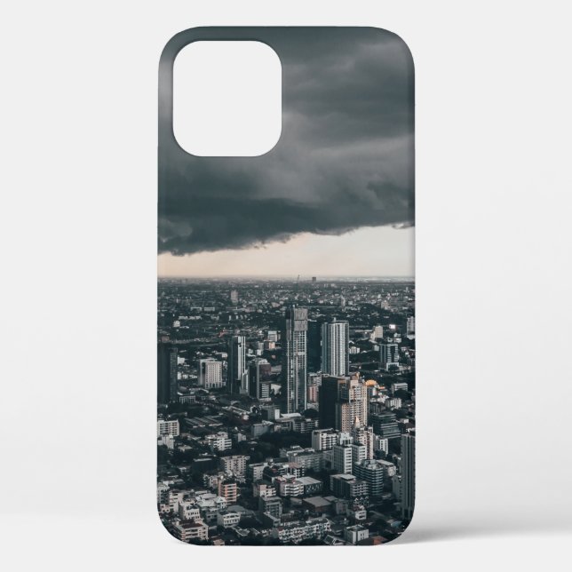 DARK CLOUD ABOVE CITY BUILDINGS Case-Mate iPhone CASE (Back)