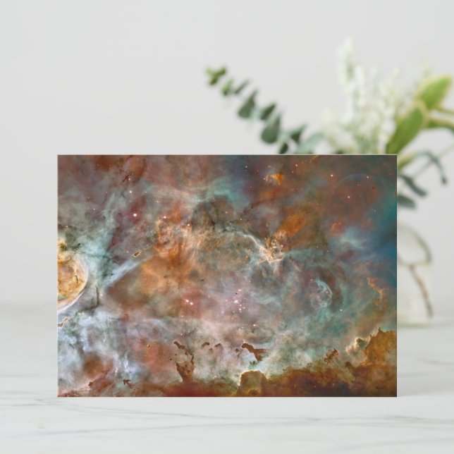 Dark Clouds of Carina Nebula Hubble Space Holiday Card (Standing Front)
