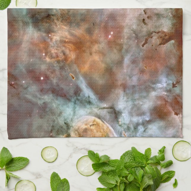 Dark Clouds of Carina Nebula Hubble Space Tea Towel (Folded)