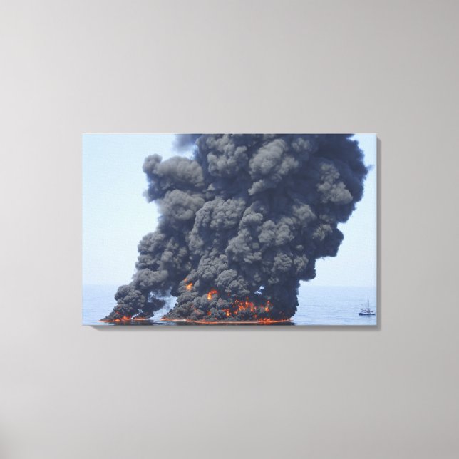 Dark clouds of smoke and fire emerge 2 canvas print (Front)