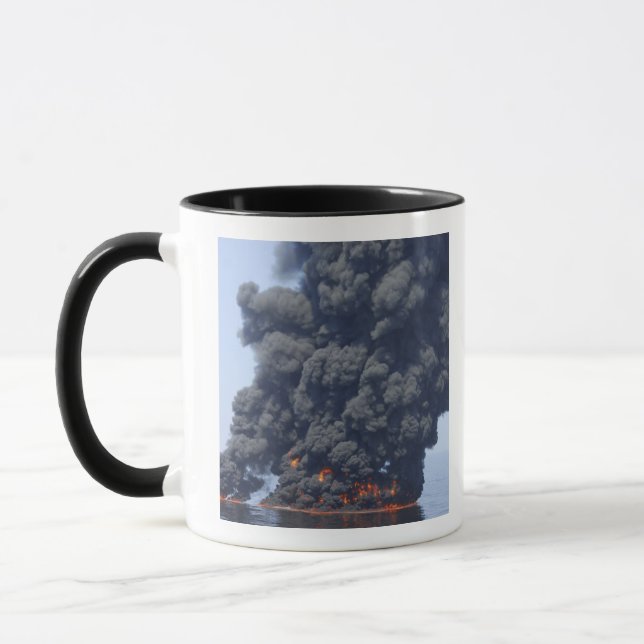 Dark clouds of smoke and fire emerge 2 mug (Left)