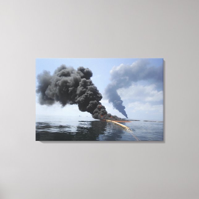 Dark clouds of smoke and fire emerge 3 canvas print (Front)