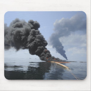 Dark clouds of smoke and fire emerge 3 mouse mat