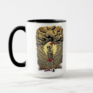 Dark Clown Skeleton Mug – Surreal Gothic