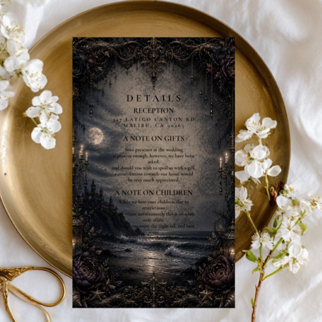 Dark Coastal Romance Wedding Enclosure Card (Creator Uploaded)