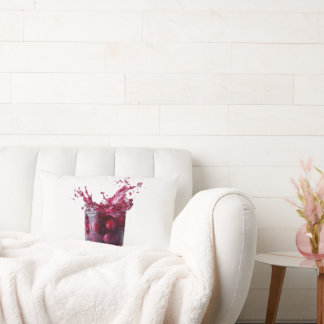 Dark Cocktail with Red Cherries and Explosive Spla Lumbar Cushion