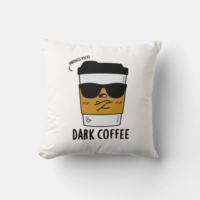 Dark Coffee Funny Espresso Pun Cushion (Front)