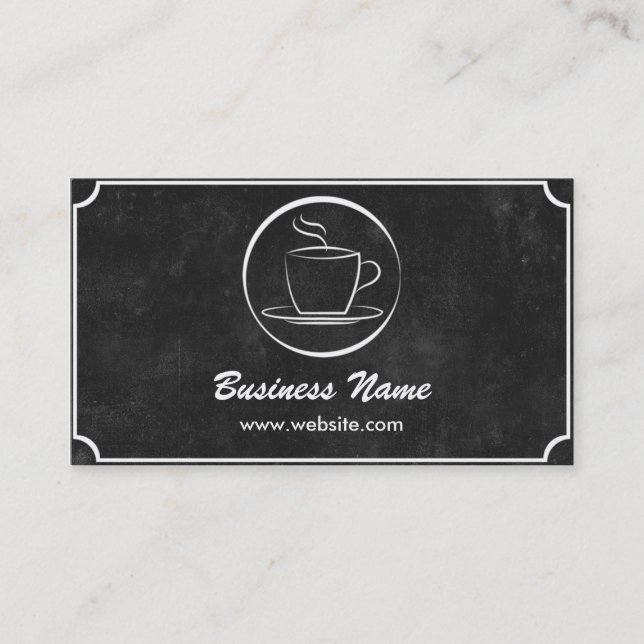 Dark Coffee Shop Business Card (Front)