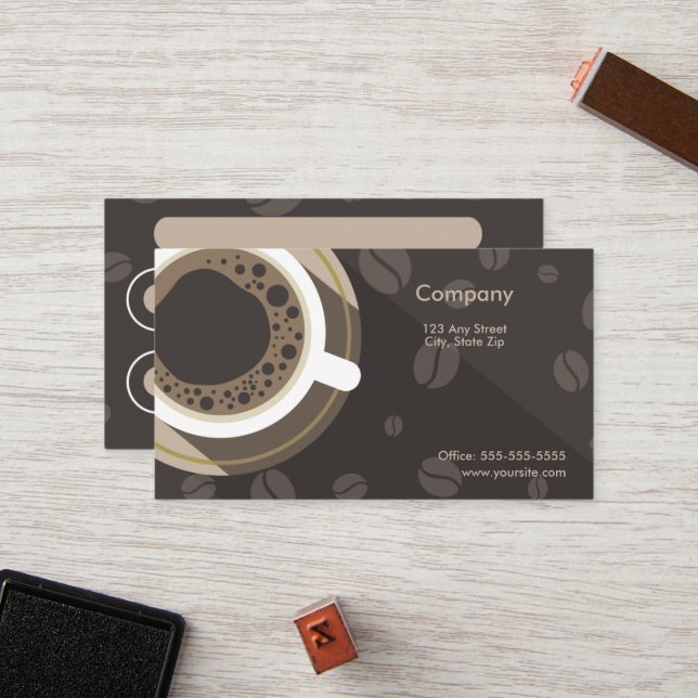 Dark Coffee Shop Loyalty Card (Front/Back In Situ)