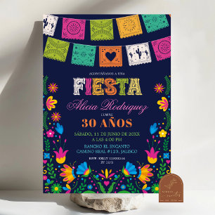 Dark Colorful Talavera Mexican Fiesta Birthday Invitation