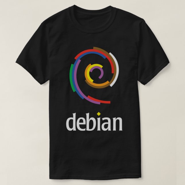 Dark Colour Debian Linux   T-Shirt (Design Front)