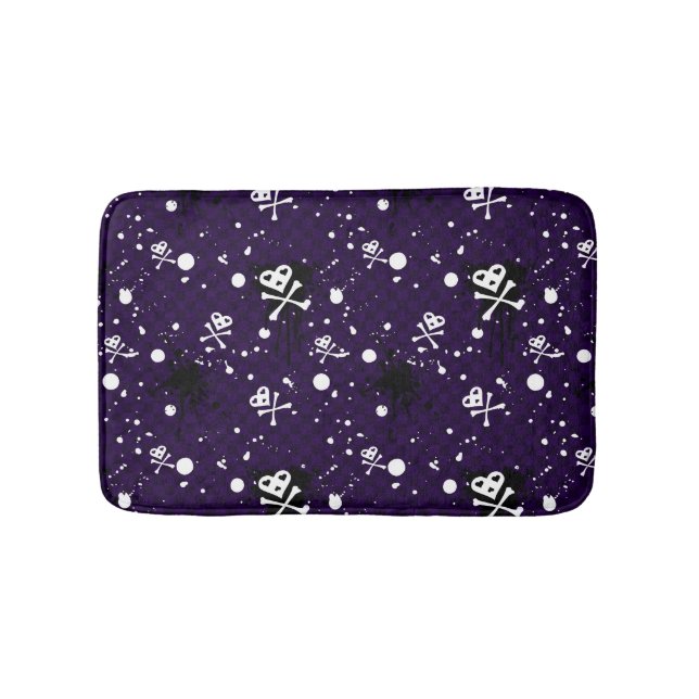 Dark Colour Emo Pattern With Paint Bath Mat (Front)