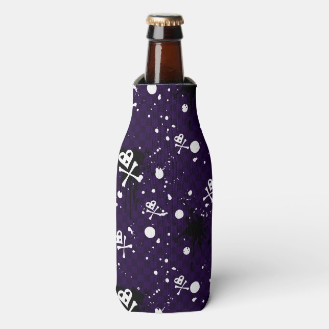 Dark Colour Emo Pattern With Paint Bottle Cooler (Bottle Front)