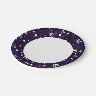 Dark Colour Emo Pattern With Paint Paper Plate