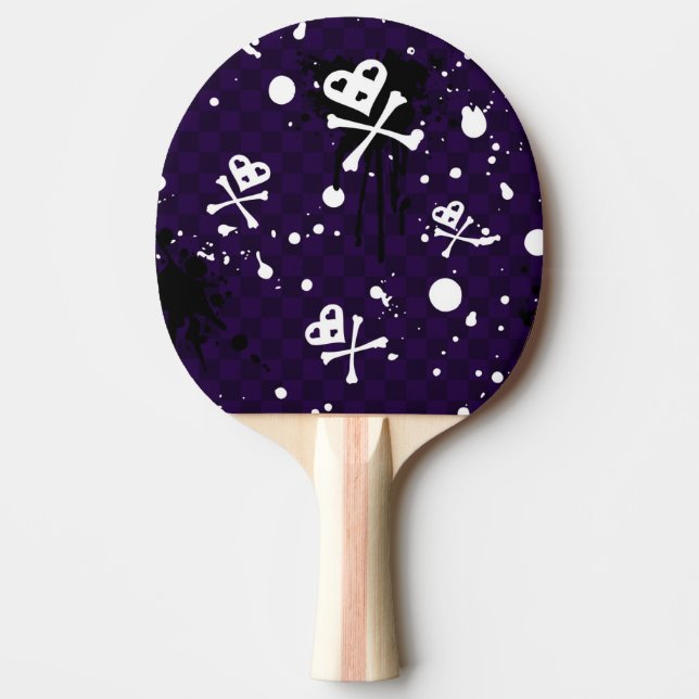 Dark Colour Emo Pattern With Paint Ping Pong Paddle (Front)