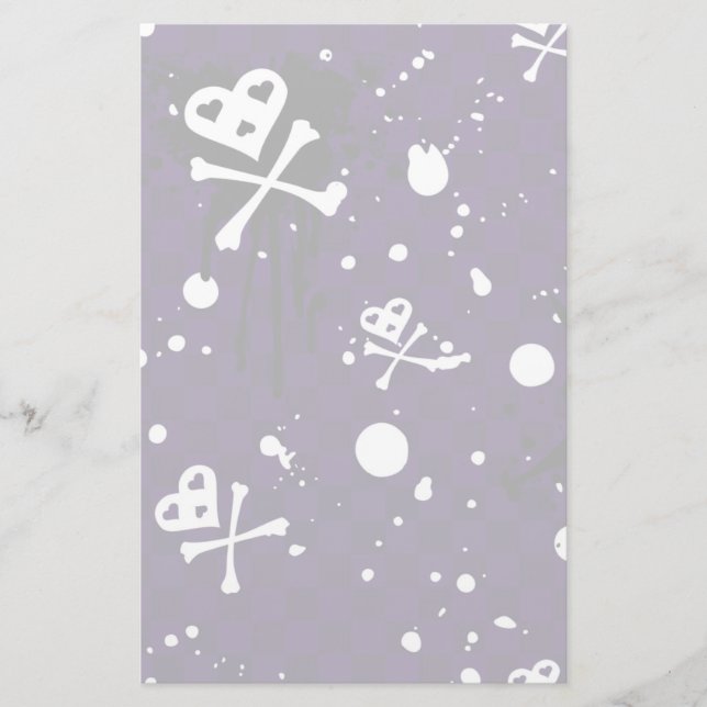 Dark Colour Emo Pattern With Paint Stationery (Front)