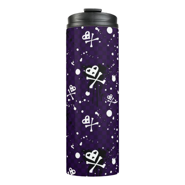 Dark Colour Emo Pattern With Paint Thermal Tumbler (Front)
