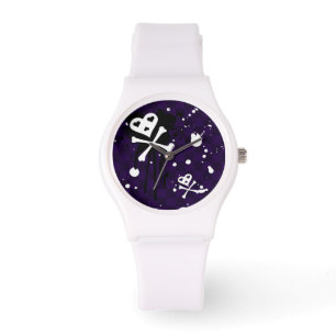 Dark Colour Emo Pattern With Paint Watch