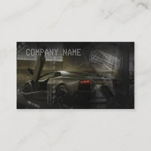 Dark Coloured Business Card Containing Sports Car