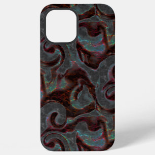 Dark coloured carved spiral parts and glow strokes iPhone 12 pro max case