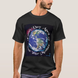 Dark coloured t-shirt with Earth Day