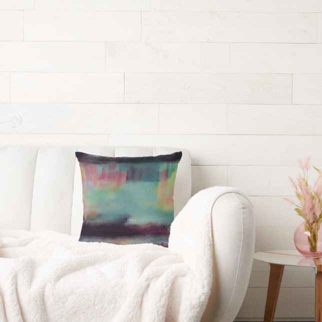 Dark colourful abstract blend cushion (Couch)