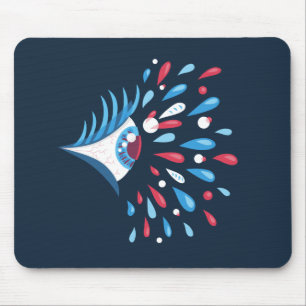 Dark Colourful Splash Psychedelic Eye Mouse Mat