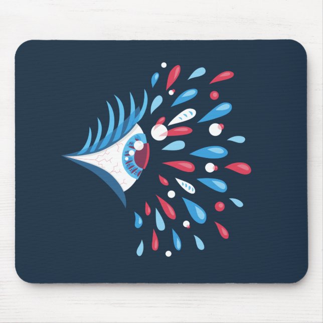 Dark Colourful Splash Psychedelic Eye Mouse Mat (Front)