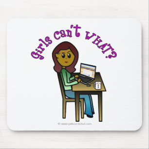 Dark Computer Girl Mouse Mat