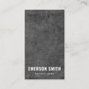 Dark concrete grunge modern masculine vertical business card