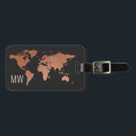 Dark Copper World Map Travel Professional Luggage Tag<br><div class="desc">Unique professional and masculine copper world map luggage tag. Pick a background colour,  move the map,  change the text colour to match your business branding,  luggage,  or favourite colour. Visit our Designer Shop and Collection using the links below for matching items.</div>