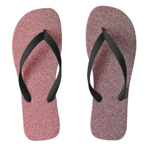 Dark Coral Gradient Glitters, Pair of Flip Flops