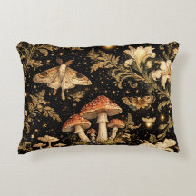 Dark Cottagecore Botanical Pattern Fabric - Vintag