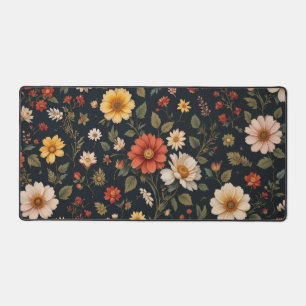 Dark Cottagecore Floral Desk Mat Baroque Desk Pa