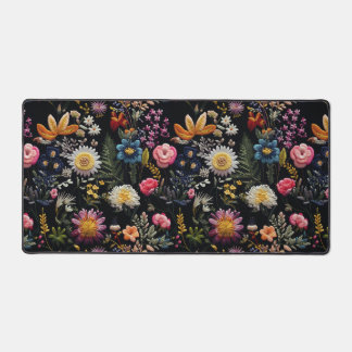 Dark Cottagecore Florals Mousepad Desk Mat