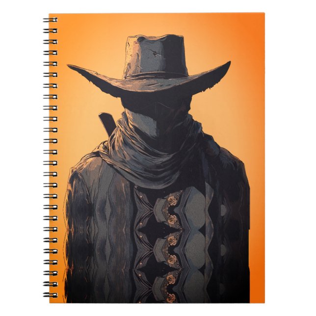 Dark Cowboy Outlaw Wall Art Print Notebook (Front)