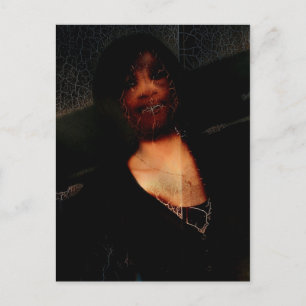 Dark Crackle Nightmare Girl Postcard