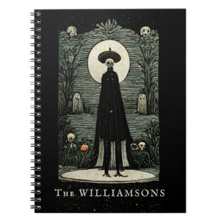 Dark Creepy Vintage Halloween Tarot Card Inspired Notebook