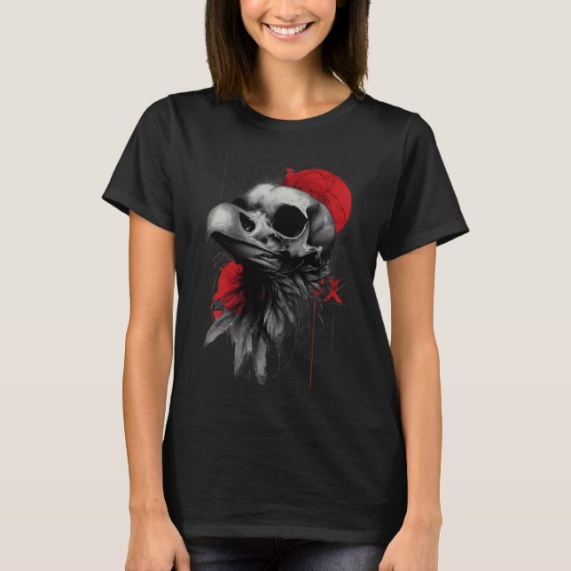 Dark Crow Skull Occult Grunge Women's T-Shirt (Front)