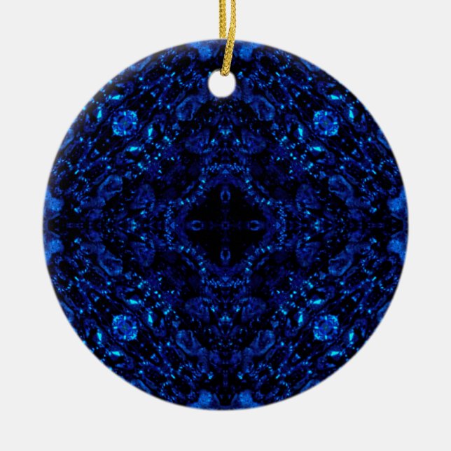 Dark Crystal 1 Blue Ceramic Tree Decoration (Front)