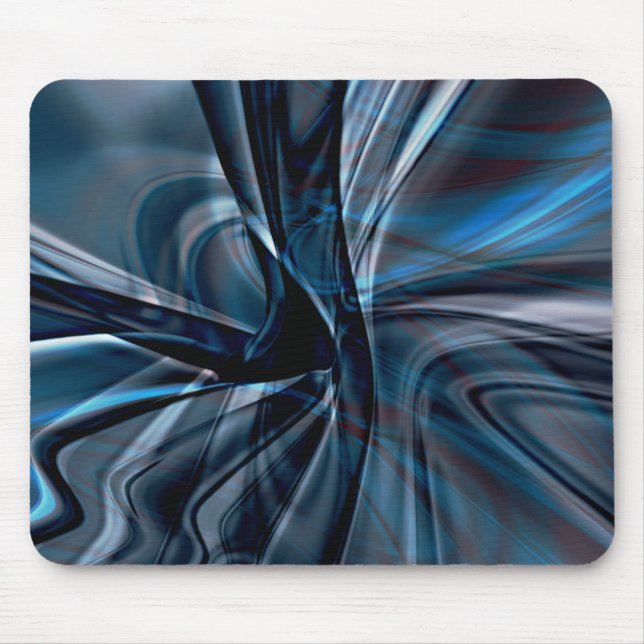 Dark curved polished overlapping twisted strokes   mouse mat (Front)
