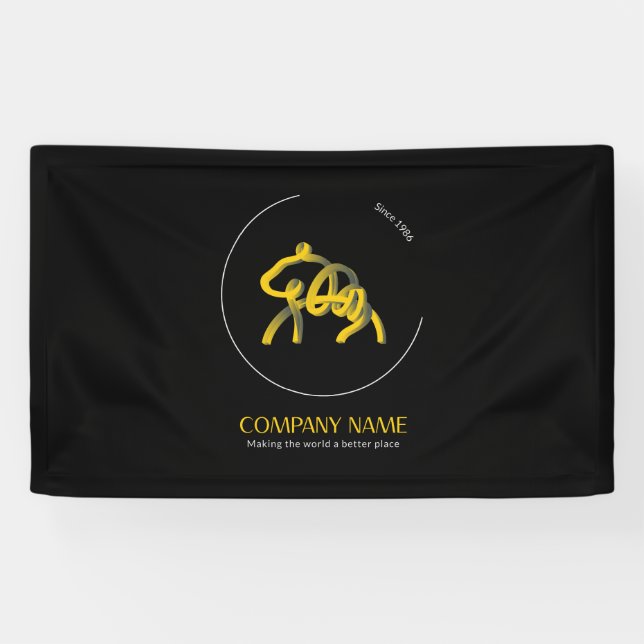 Dark custom logo vinyl banners (Horizontal)