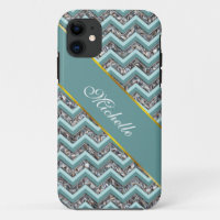 Dark Cut Glass and Teal Zigzag