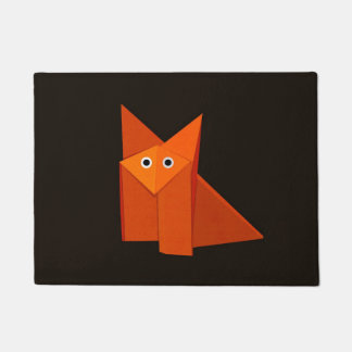 Dark Cute Origami Fox Doormat