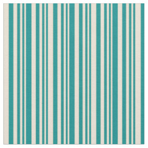 Dark Cyan and Bisque Coloured Lines Fabric