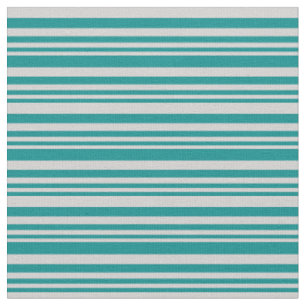 Dark Cyan and Light Grey Coloured Lines Pattern Fabric