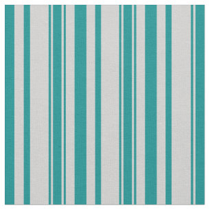 Dark Cyan and Light Grey Lined/Striped Pattern Fabric