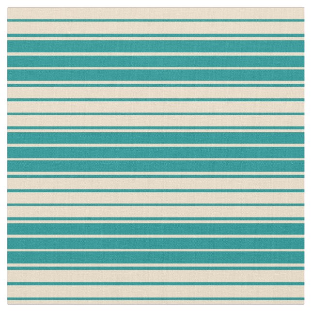 Dark Cyan and Tan Lines/Stripes Pattern Fabric (Close Up)