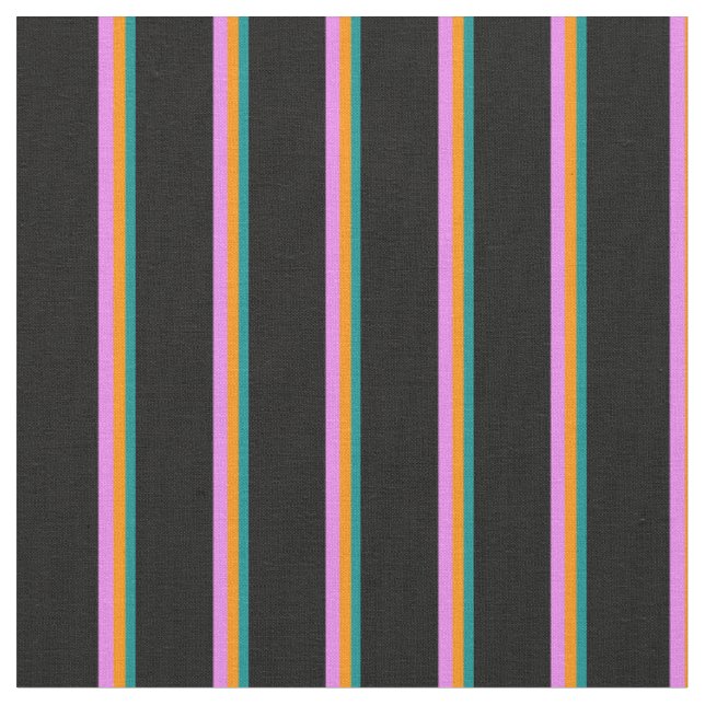 Dark Cyan, Dark Orange, Violet, and Black Coloured Fabric (Close Up)